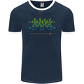 Electrocardiography Music Abby Road Mens Ringer T-Shirt FotL Navy Blue/White