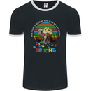 Be Kind Elephant Autism Autistic Mens Ringer T-Shirt FotL Black/White