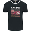 Mushrooms A Network of Life Mycology Mens Ringer T-Shirt FotL Black/White