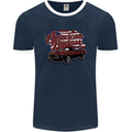 American Badass Muscle Car Mens Ringer T-Shirt FotL Navy Blue/White