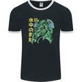 Japanese Anime Cthulhu Kraken Mens Ringer T-Shirt FotL Black/White