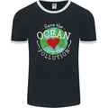 Environment Save the Ocean Stop Pollution Mens Ringer T-Shirt FotL Black/White