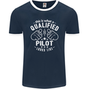 This Is What a Qualified Pilot Looks Like Mens Ringer T-Shirt FotL Navy Blue/White