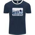 Snowboarding Evolution Funny Snowboarder Mens Ringer T-Shirt FotL Navy Blue/White