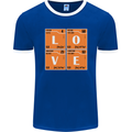 Love Periodic Table Chemistry Geek Funny Mens Ringer T-Shirt FotL Royal Blue/White