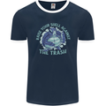 Offensive Turtle Environment Climate Change Mens Ringer T-Shirt FotL Navy Blue/White