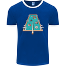 9-Ball Pool Funny Swimming Pool Mashup Mens Ringer T-Shirt FotL Royal Blue/White
