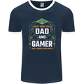 Dad & Gamer Funny Fathers Day Gaming Mens Ringer T-Shirt FotL Navy Blue/White