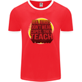 Teachers Don't Wear Capes Funny Teaching Mens Ringer T-Shirt FotL Red/White