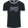 Legend Since 70th Birthday 1953 Mens Ringer T-Shirt FotL Black/White