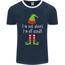 I'm Not Short I'm Elf Sized Funny Christmas Mens Ringer T-Shirt FotL Navy Blue/White
