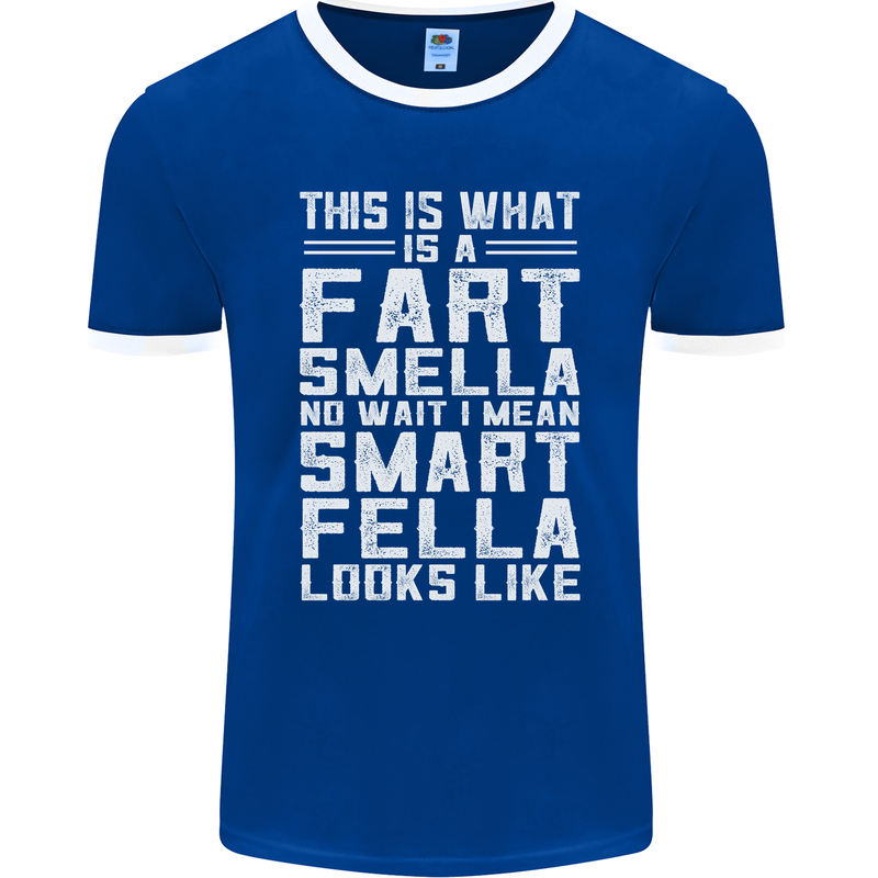 What a Fart Smella Looks Like Funny Slogan Mens Ringer T-Shirt FotL Royal Blue/White