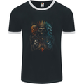 King of Kings Gothic Skull Heavy Metal Rock Mens Ringer T-Shirt FotL Black/White