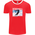 The Only Way is Downhill Skiing Ski Skier Mens Ringer T-Shirt FotL Red/White