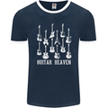 Guitar Heaven Guitarist Electric Acoustic Mens Ringer T-Shirt FotL Navy Blue/White