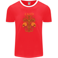 Faith Demonic Skulls Gothic Heavy Metal Mens Ringer T-Shirt FotL Red/White