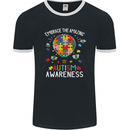 Embrace the Amazing Autism Autistic ASD Mens Ringer T-Shirt FotL Black/White