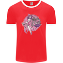 Breast Cancer Awareness Witch Halloween Mens Ringer T-Shirt FotL Red/White
