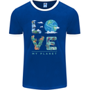 Love My Planet Climate Change Environment Mens Ringer T-Shirt FotL Royal Blue/White