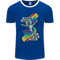 LGBT Surround Yourself Gay Pride Colours Mens Ringer T-Shirt FotL Royal Blue/White