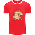 A Frog Under a Toadstool Umbrella Toad Mens Ringer T-Shirt FotL Red/White