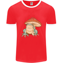 A Frog Under a Toadstool Umbrella Toad Mens Ringer T-Shirt FotL Red/White