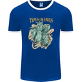 Owls Species Mens Ringer T-Shirt FotL Royal Blue/White