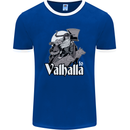 To Valhalla Viking Warrior Odin Mens Ringer T-Shirt FotL Royal Blue/White