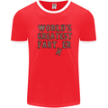 Father's Day World's Greatest Farter Funny Mens White Ringer T-Shirt Red/White