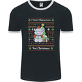 Hippo Christmas Funny Hippopotamus Mens Ringer T-Shirt FotL Black/White