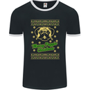 Merry Puggin' Christmas Funny Pug Mens Ringer T-Shirt FotL Black/White