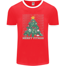 Fitness Merry Fitmas Christmas Tree Gym Mens Ringer T-Shirt FotL Red/White