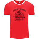 I Don't Snore Motorbike Biker Motorcycle Mens Ringer T-Shirt FotL Red/White