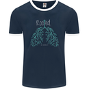 Rooted Christ Christian Catholic Religion Mens Ringer T-Shirt FotL Navy Blue/White