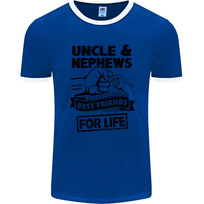 Uncle & Nephews Best Friends Day Funny Mens Ringer T-Shirt FotL Royal Blue/White