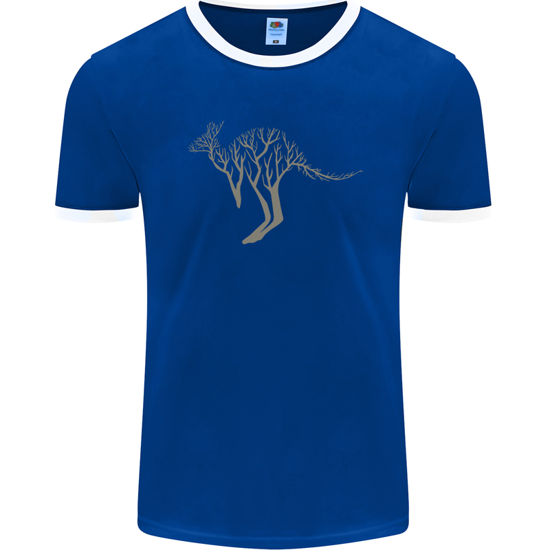 Kangaroo Ecology Mens Ringer T-Shirt FotL Royal Blue/White