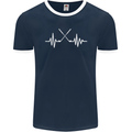 Pulse Golf Funny Golfing Golfer ECG Mens Ringer T-Shirt FotL Navy Blue/White