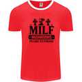 MILF Mushrooms I Like To Forage Mens Ringer T-Shirt Red/White