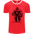 Muscle Man Gym Training Top Bodybuilding Mens Ringer T-Shirt FotL Red/White