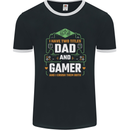 Dad & Gamer Funny Fathers Day Gaming Mens Ringer T-Shirt FotL Black/White