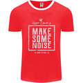 Rock n Roll Keep Calm & Make Some Noise Mens Ringer T-Shirt FotL Red/White