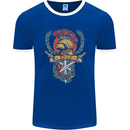 SPQR Helmet Gym Bodybuilding Training Top Mens Ringer T-Shirt FotL Royal Blue/White