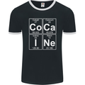 Cocaine Periodic Table Funny Drug Culture Mens Ringer T-Shirt FotL Black/White