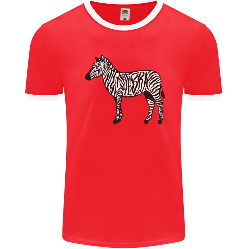 A Zebra Mens Ringer T-Shirt FotL Red/White