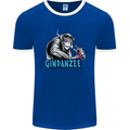 Ginpanzee Funny Gin Drinker Monkey Alcohol Mens Ringer T-Shirt FotL Royal Blue/White