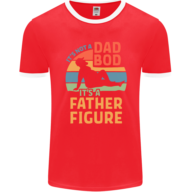 It's Not a Dad Bod It's a Father Figure Mens Ringer T-Shirt FotL Red/White