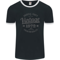 Vintage Year 51st Birthday 1972 Mens Ringer T-Shirt FotL Black/White