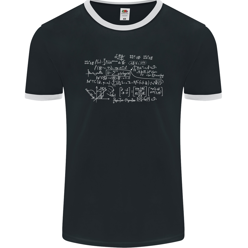 Mathematical Formula Funny Maths Mens Ringer T-Shirt FotL Black/White