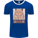 A Tired Cat Mens Ringer T-Shirt FotL Royal Blue/White