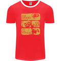 The Good the Bad the Pugly Funny Pug Mens Ringer T-Shirt FotL Red/White